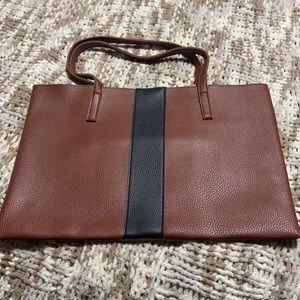 4 for $20 VINCE CAMUTO pebbled vegan leather tote brown and black.